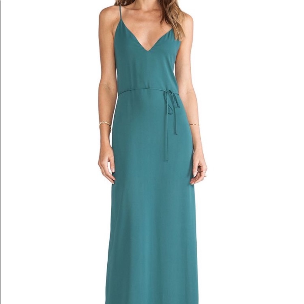 Rory Beca Harlow Deep V-Back Gown Leander Green